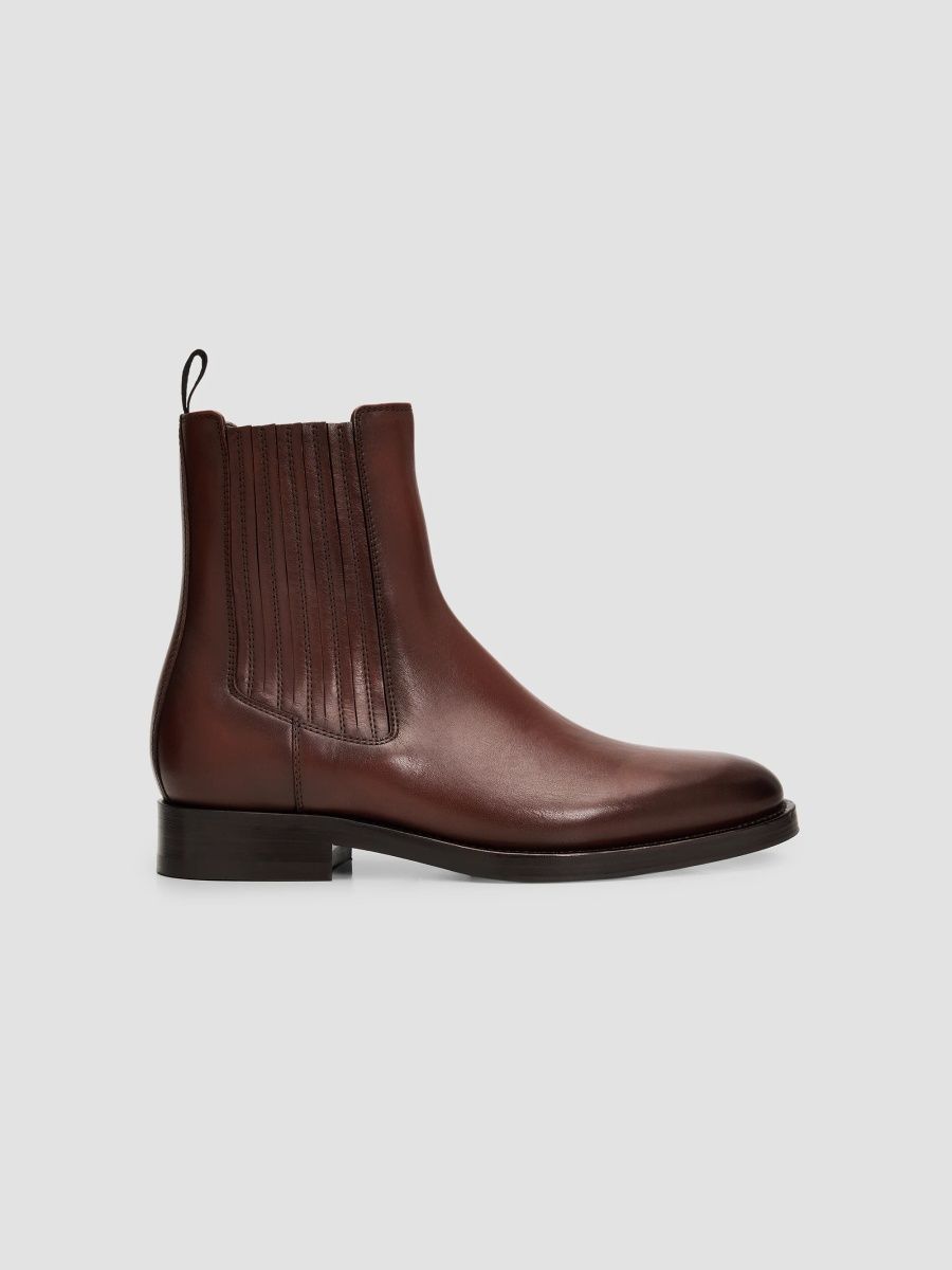 Brunello Cucinelli Men's Leather Chelsea Ankle Boots - Leather Copper - Size 8.5