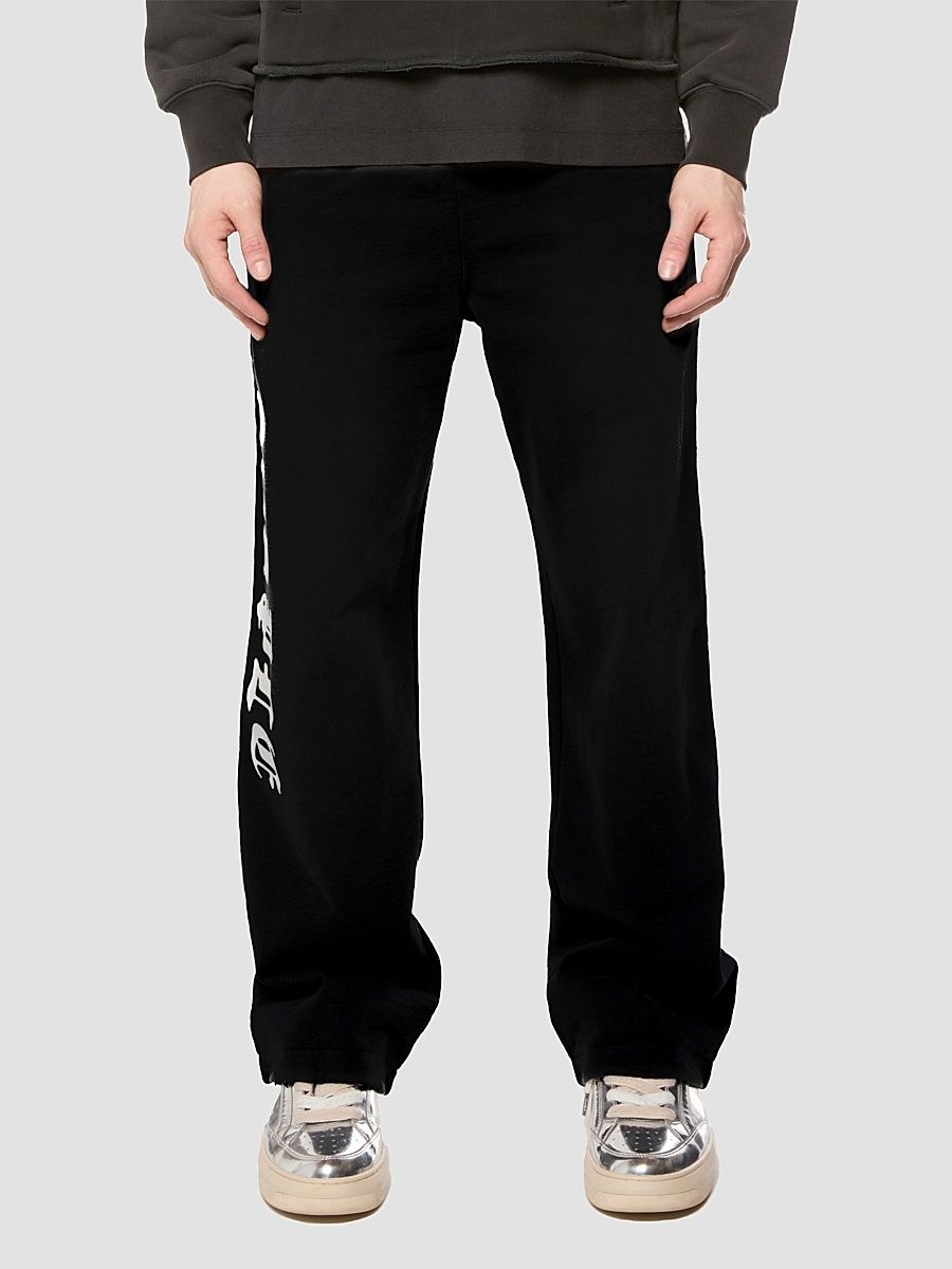 Men's Logo Cotton Fleece Straight-Leg Sweatpants - Black - Size Small