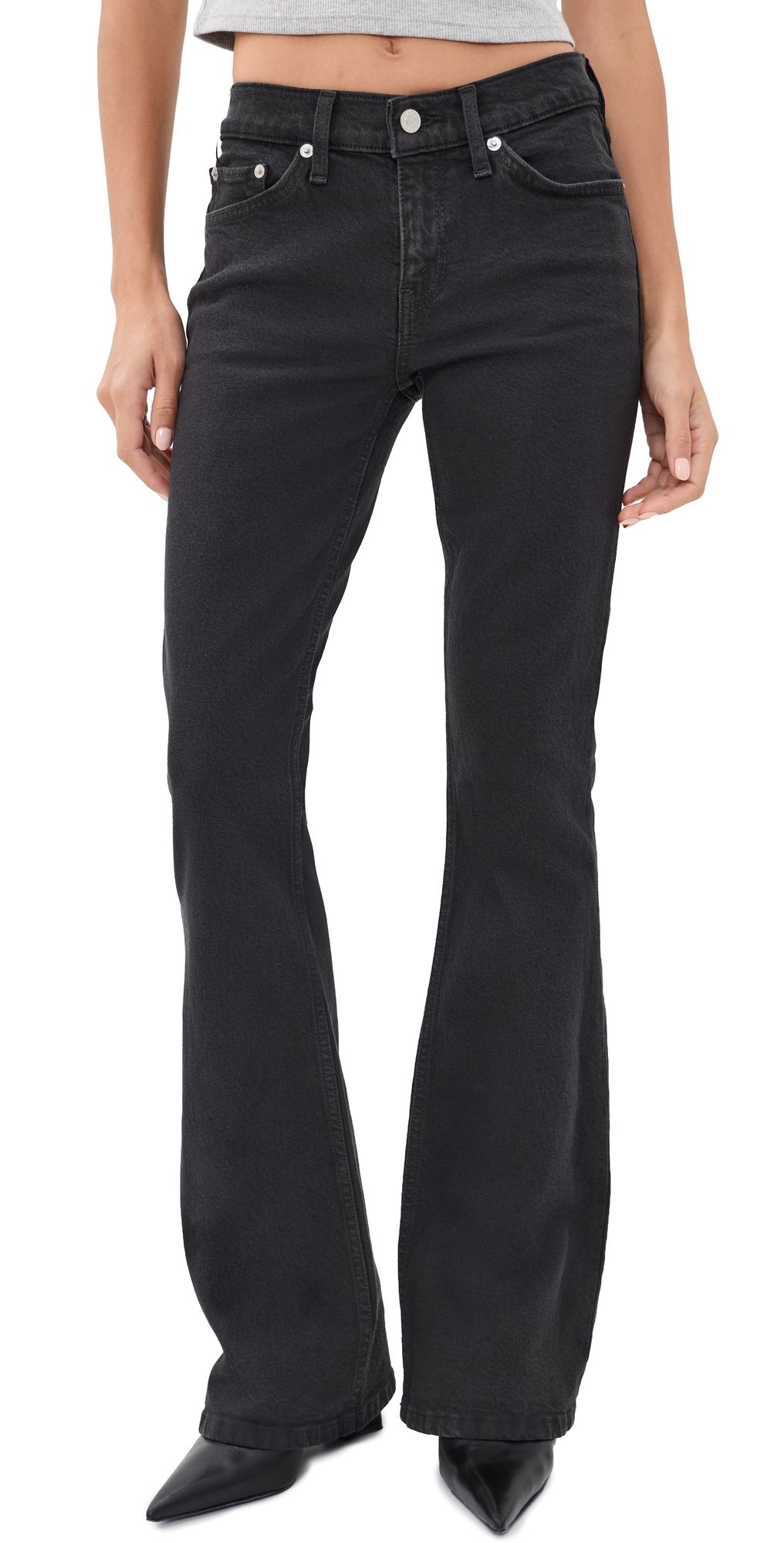RE/DONE Micro Bootcut Jeans Black 25