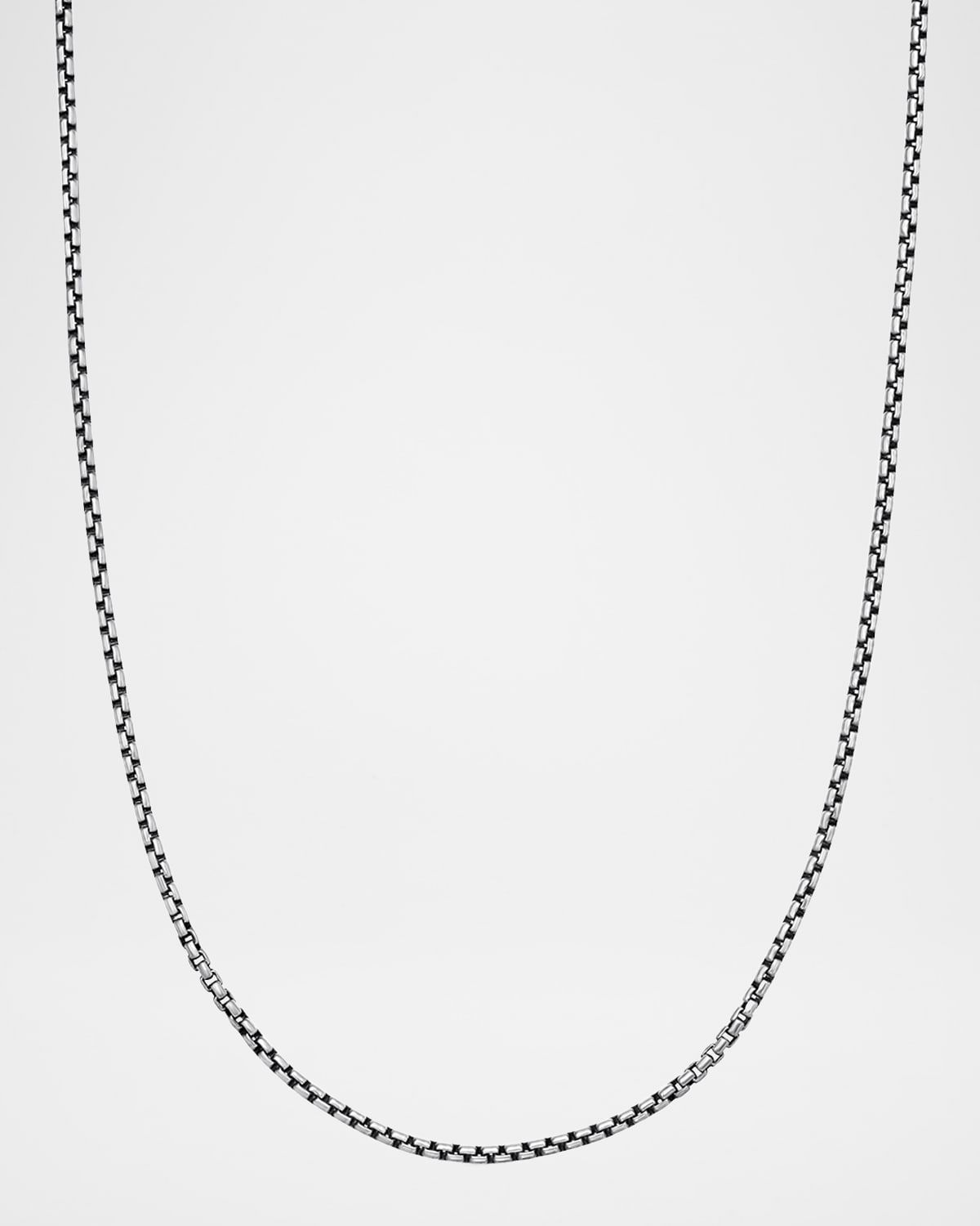 1.7mm Men & apos;s Box Chain Necklace in Silver