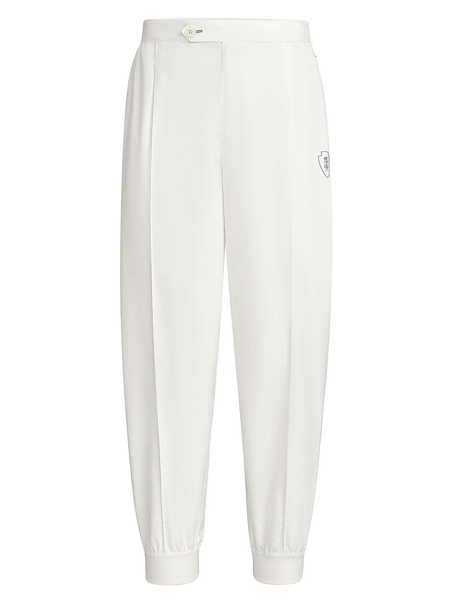 Men's Nylon Trousers with Tabbed Waistband, Crête Detail - White - Size XXL