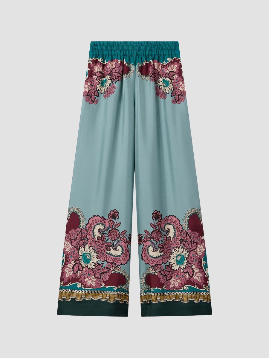 La DoubleJ Women's Palazzo Pants - Symposium Placee Light Blue - Size XL