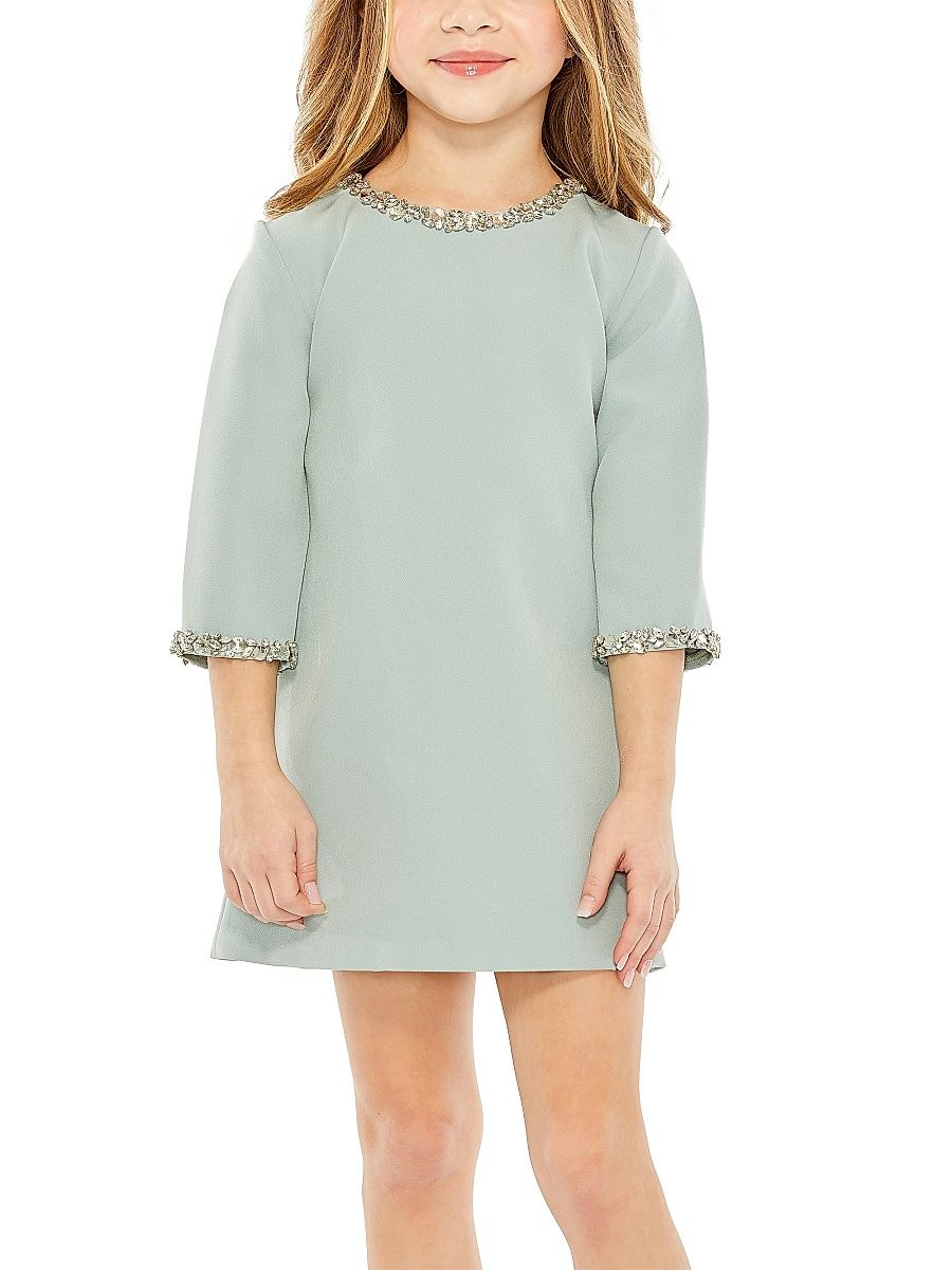 Little Girl's & Girl's Rhinestone Beaded A-Line Minidress - Seafoam - Size 8