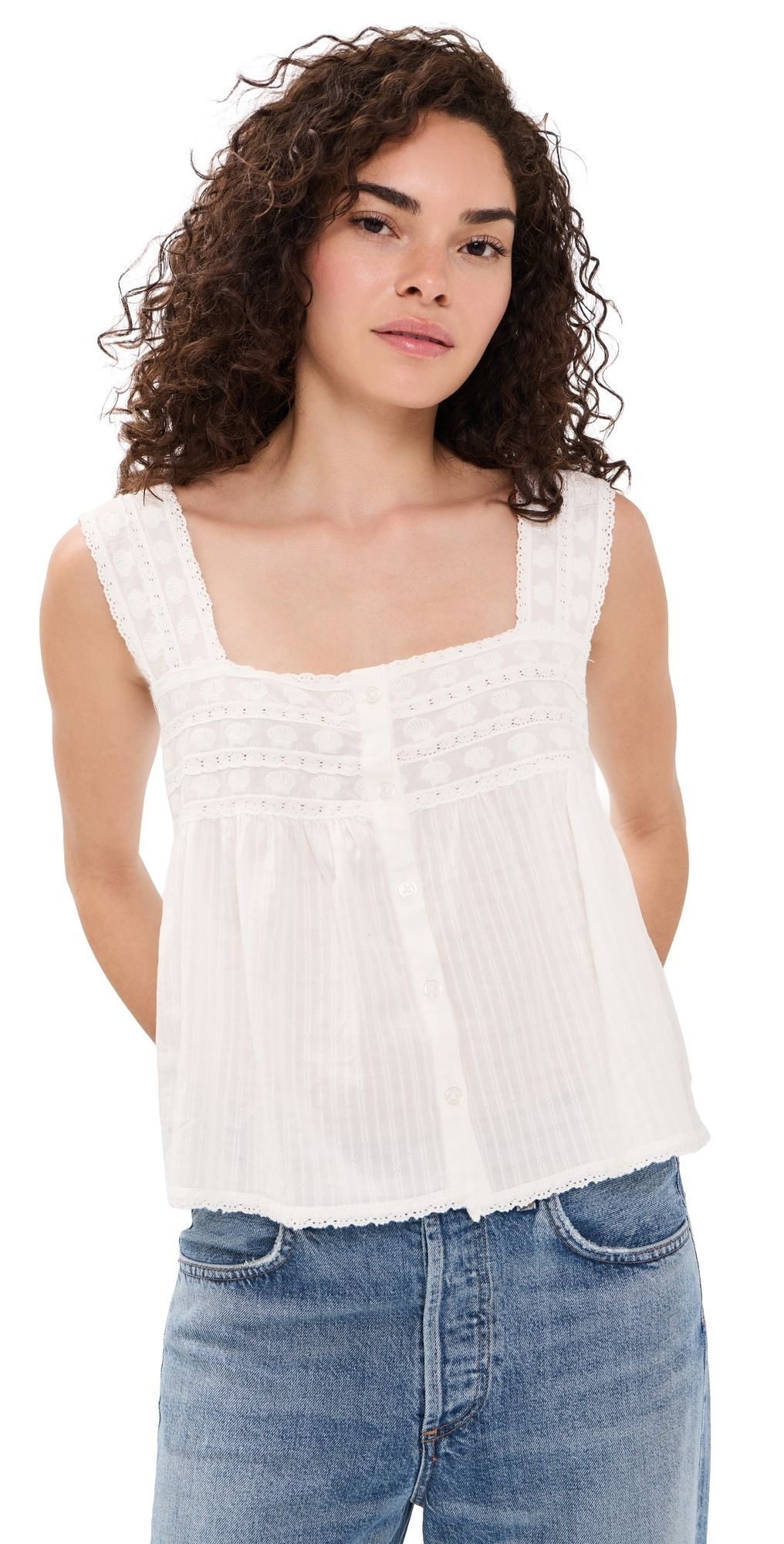 Show Me Your Mumu Faye Top White Voile L