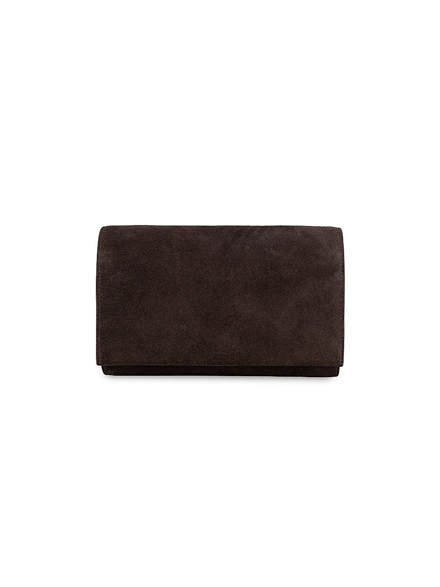 Women's Suede Wallet - Dark Cacao