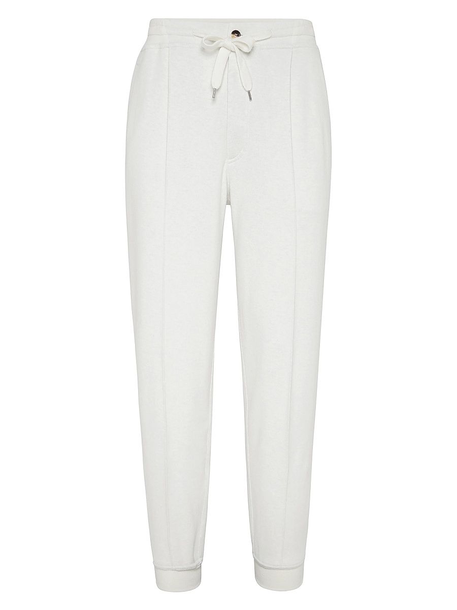 Men's Cashmere and Cotton French Terry Double Cloth Trousers - Off White - Size XXXXXXL