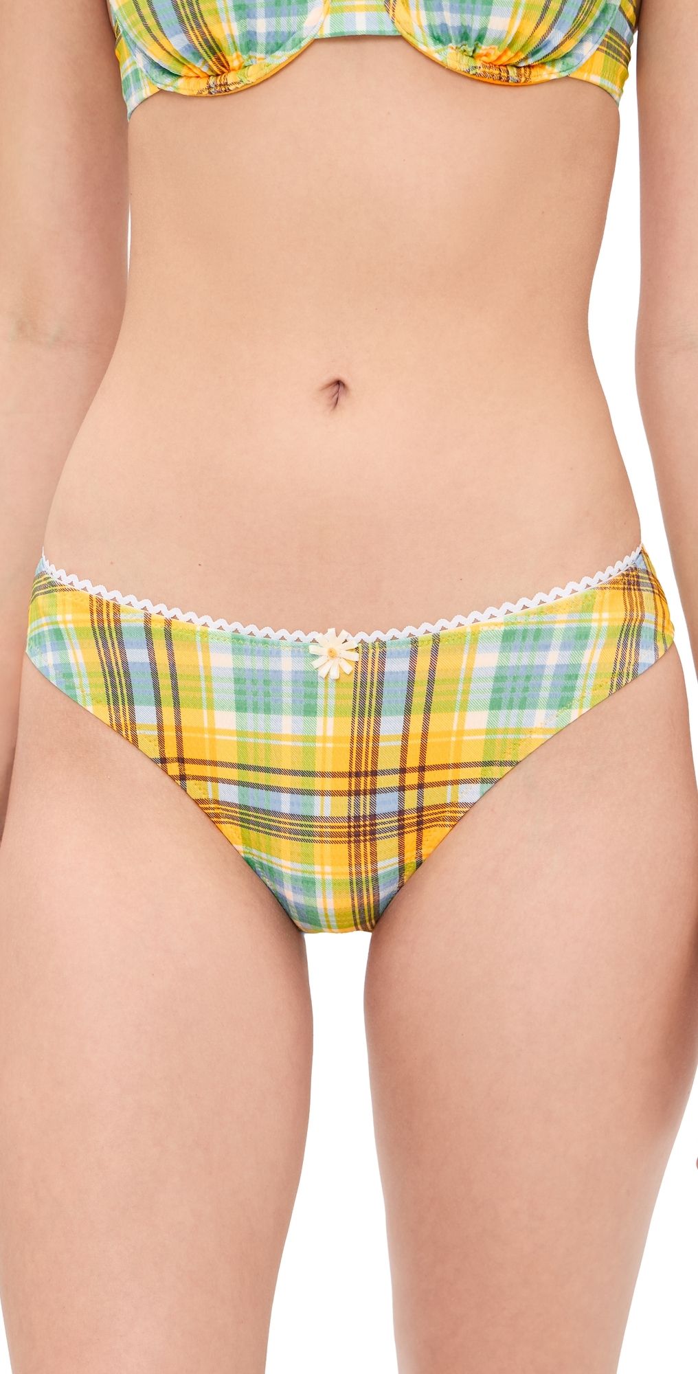 Solid & Striped The Daphne Bikini Bottoms Multi Plaid M