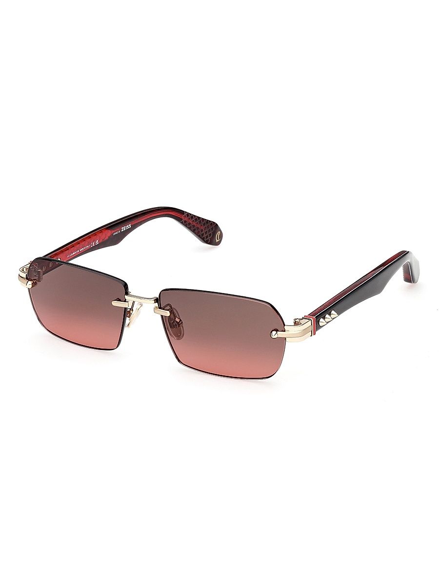 Women's 56MM Rectangular Sunglasses - Black Red