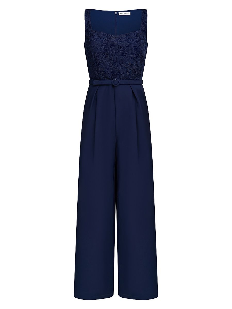 Women's Liza Lace Sleeveless Jumpsuit - Midnight Blue - Size 14