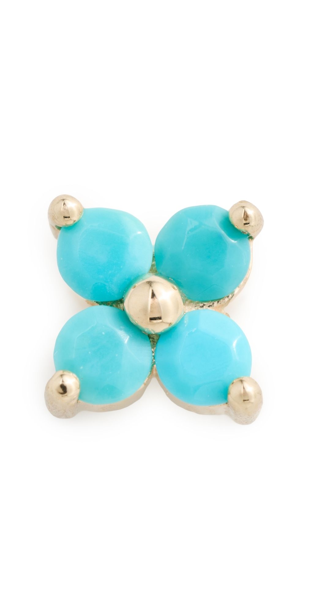 Zoe Chicco 14k Gold Turquoise Quad Stud Earring 14k Yellow Gold One Size