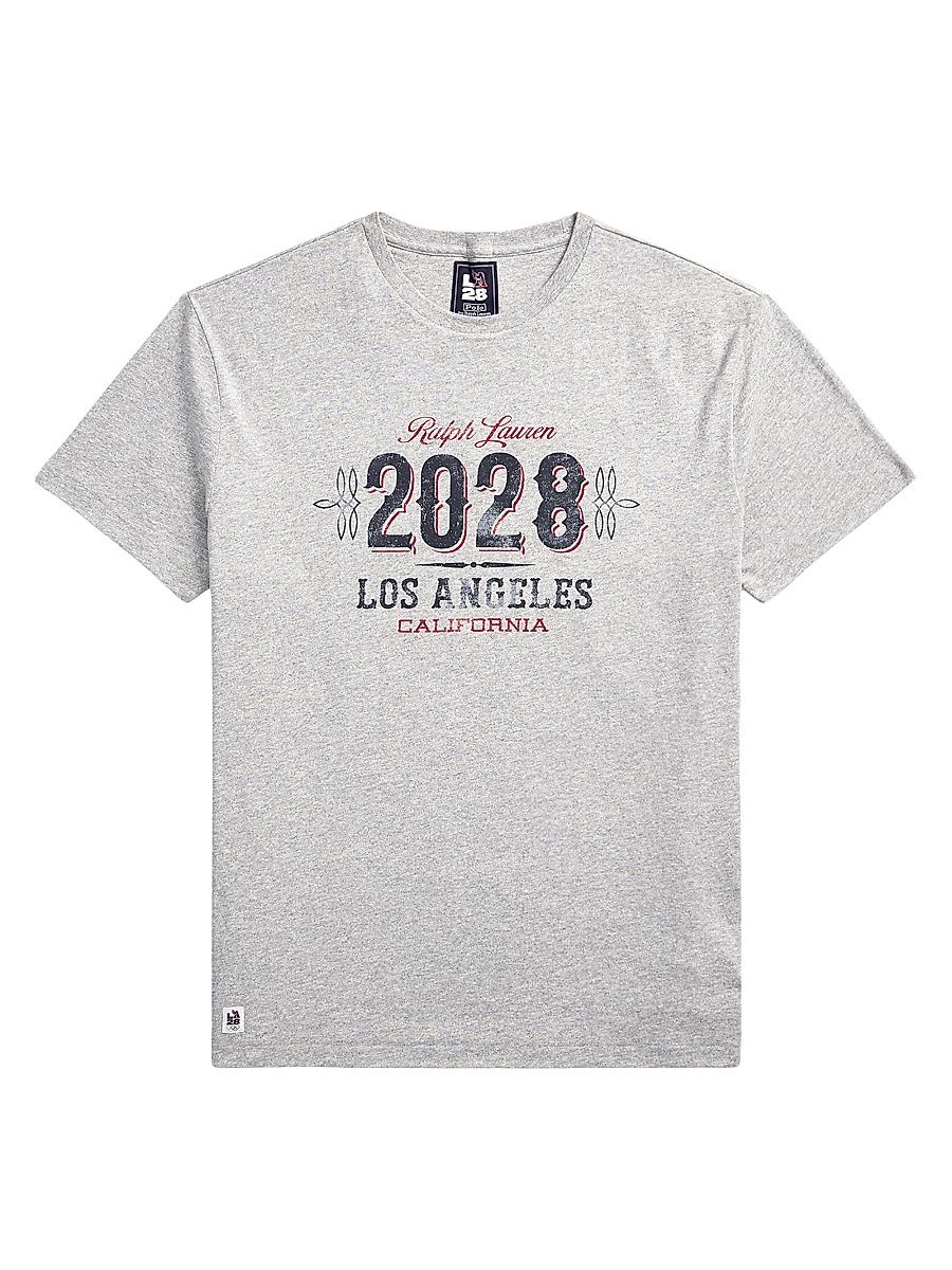 Men's Graphic Cotton T-Shirt - Marle Heather - Size XXL