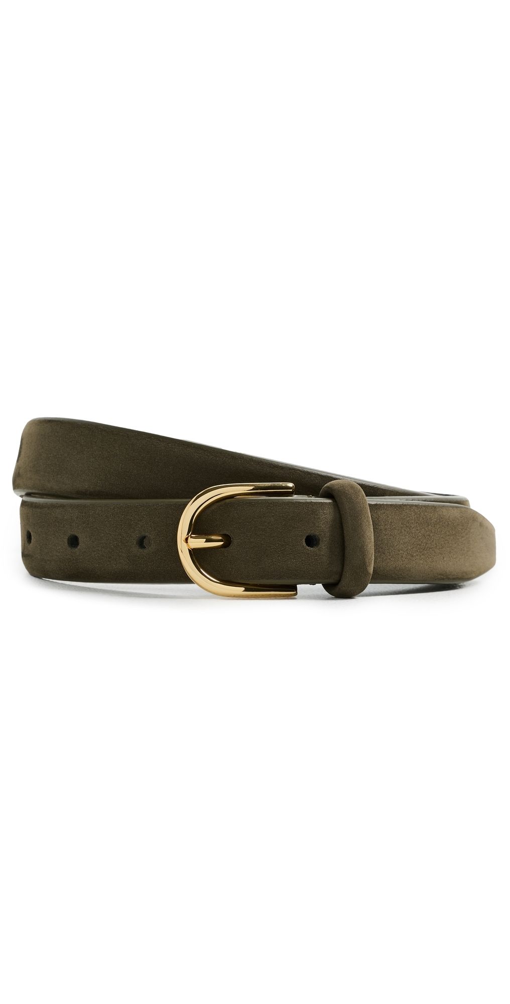Anderson's Slim Nubuck Leather Belt Green 80