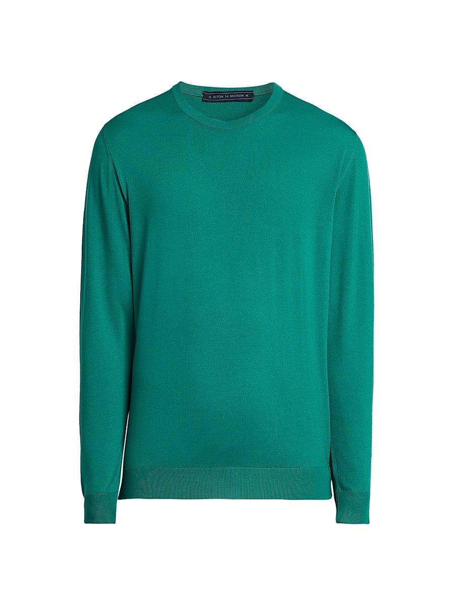Men's Wool Crewneck Sweater - Peacock Green - Size XXL