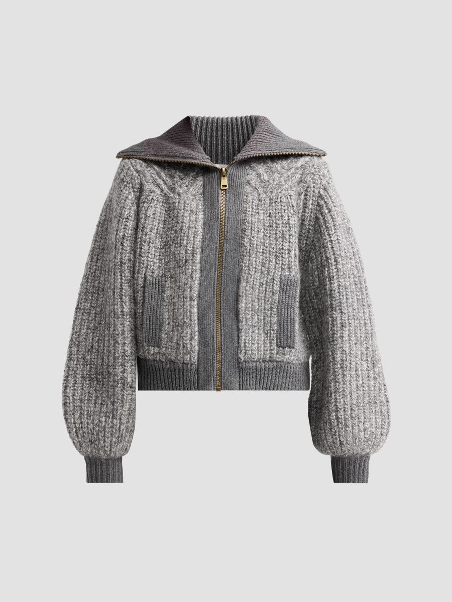 ba & sh Women's Rabel Zip-Front Cardigan Jacket - Grischine - Size Large