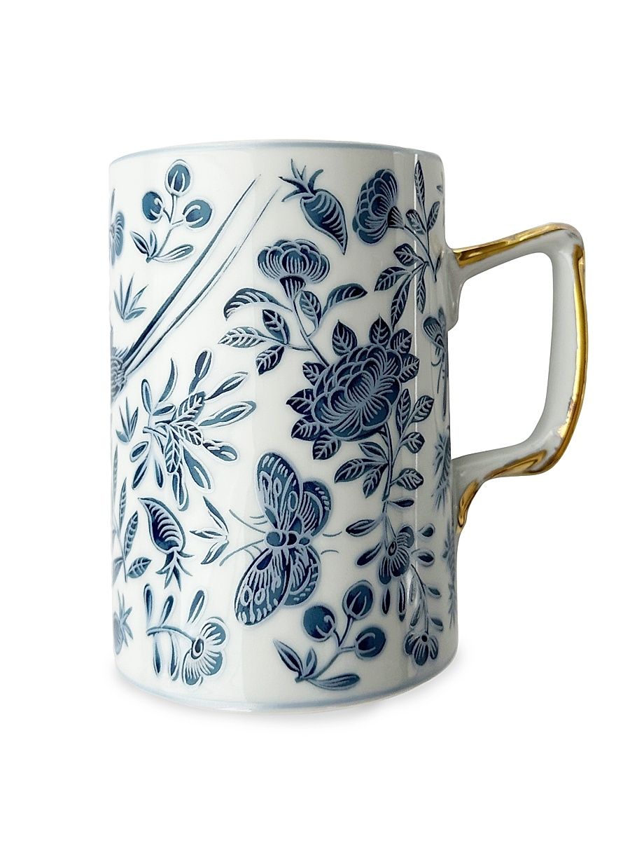Sacred Bird & Butterfly Porcelain Mug