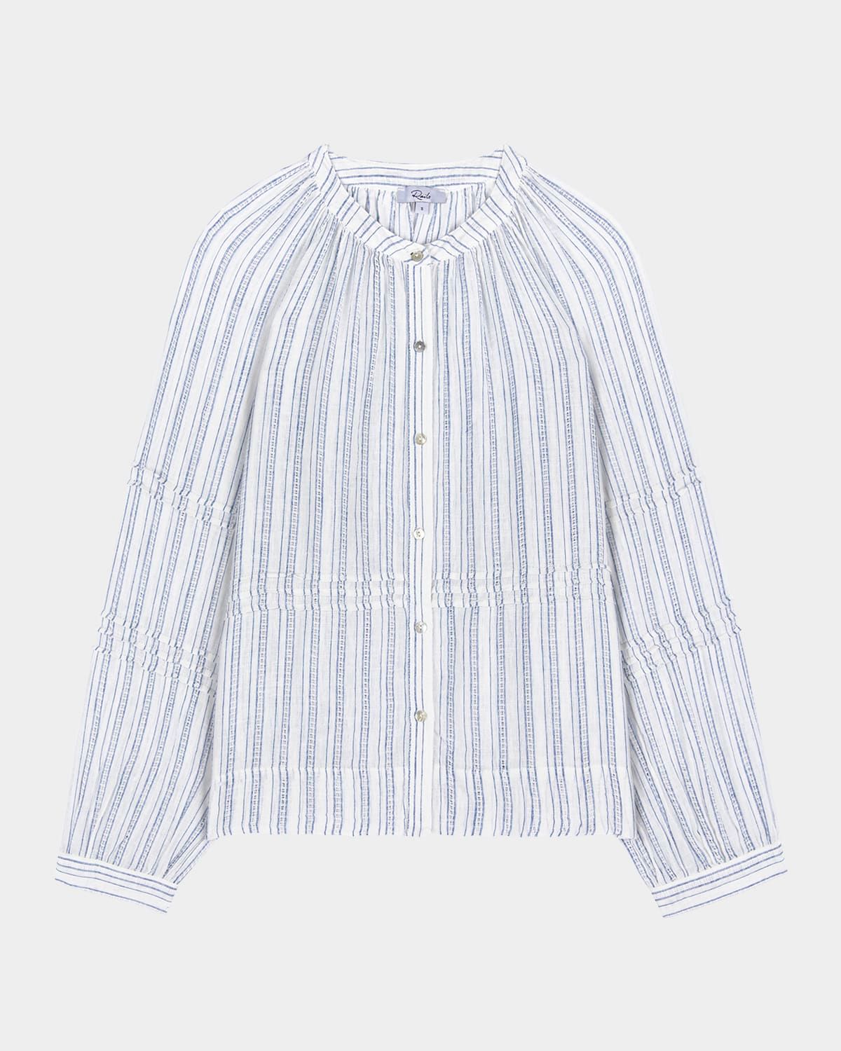 Frances Button-Front Linen Blouse