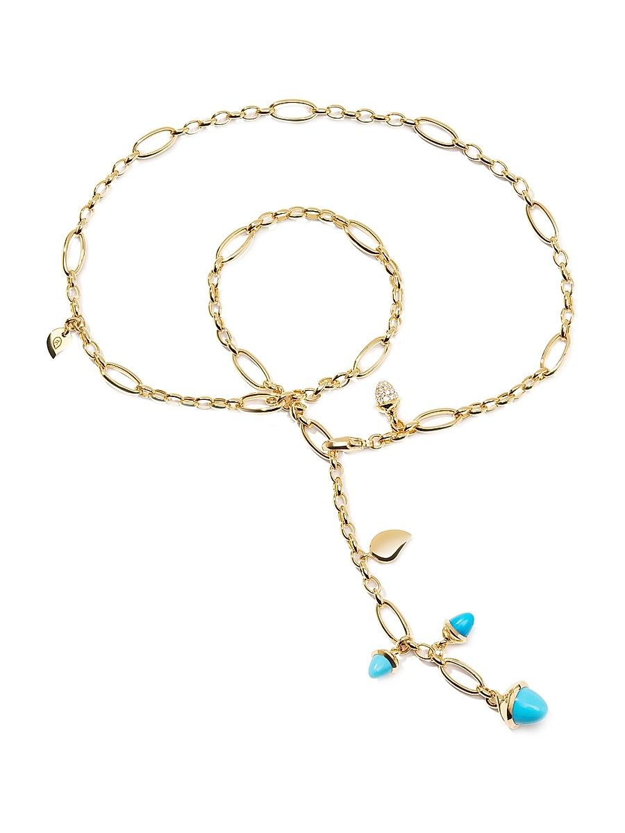 Women's Mikado 18K Yellow Gold, Turquoise, & Diamond Necklace
