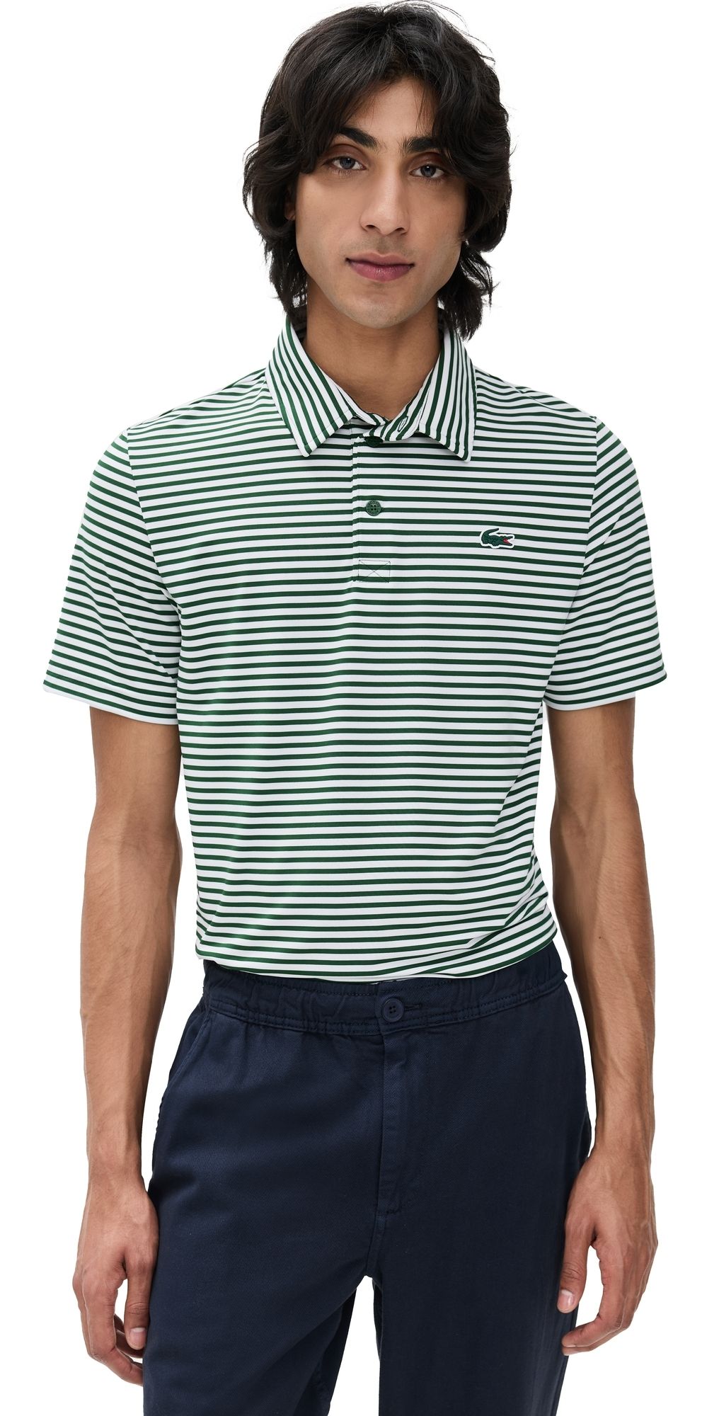 Lacoste Regular Fit UV Protect Golf Polo Shirt Vert/Blanc S