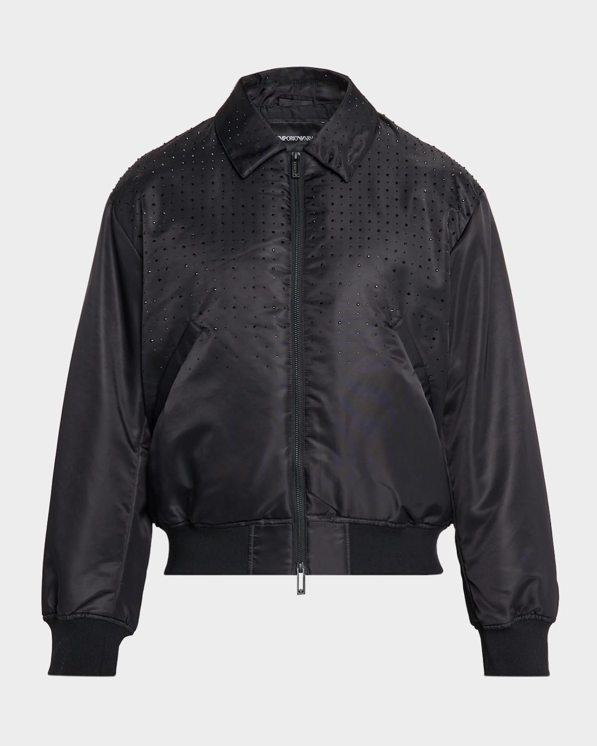 Men & apos;s Clubwear Capsule Rhinestone Satin Bomber Jacket