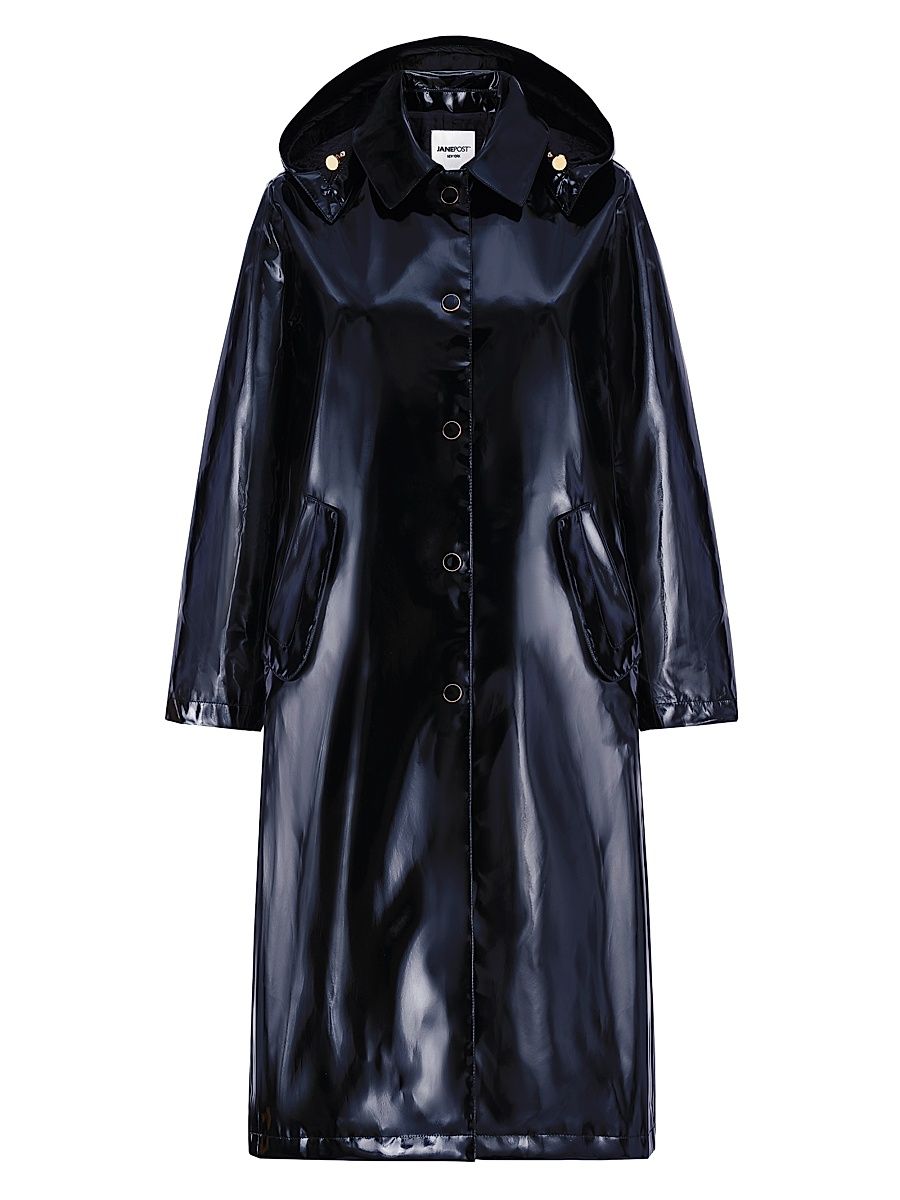 Women's Mid-Length Iconic Slicker Coat - Black - Size Large