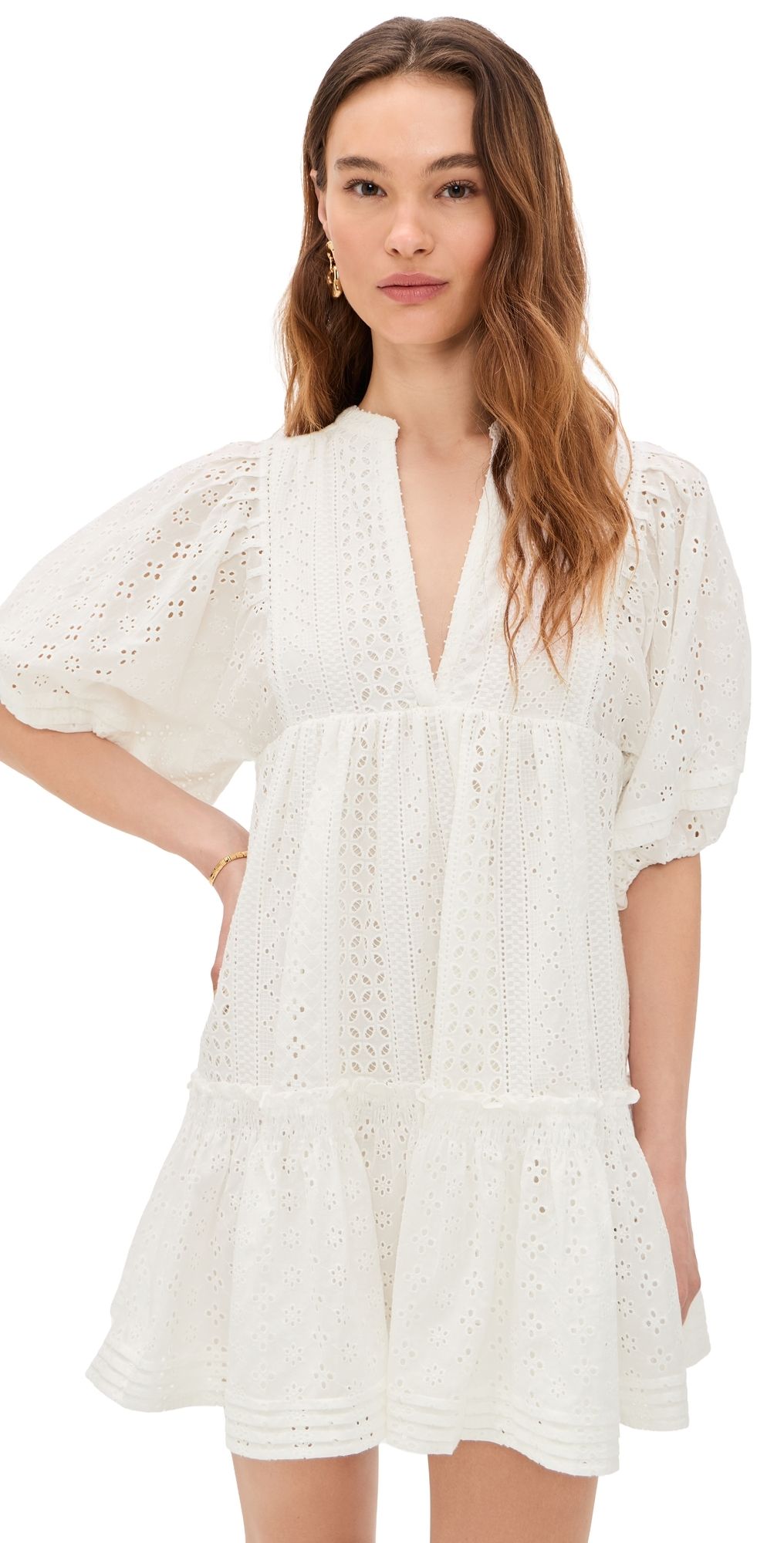 Poupette St Barth Aria Mini Dress White S/M