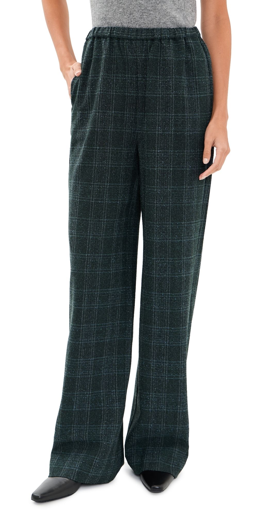 STAUD Denali Pants Ink Blue Plaid M