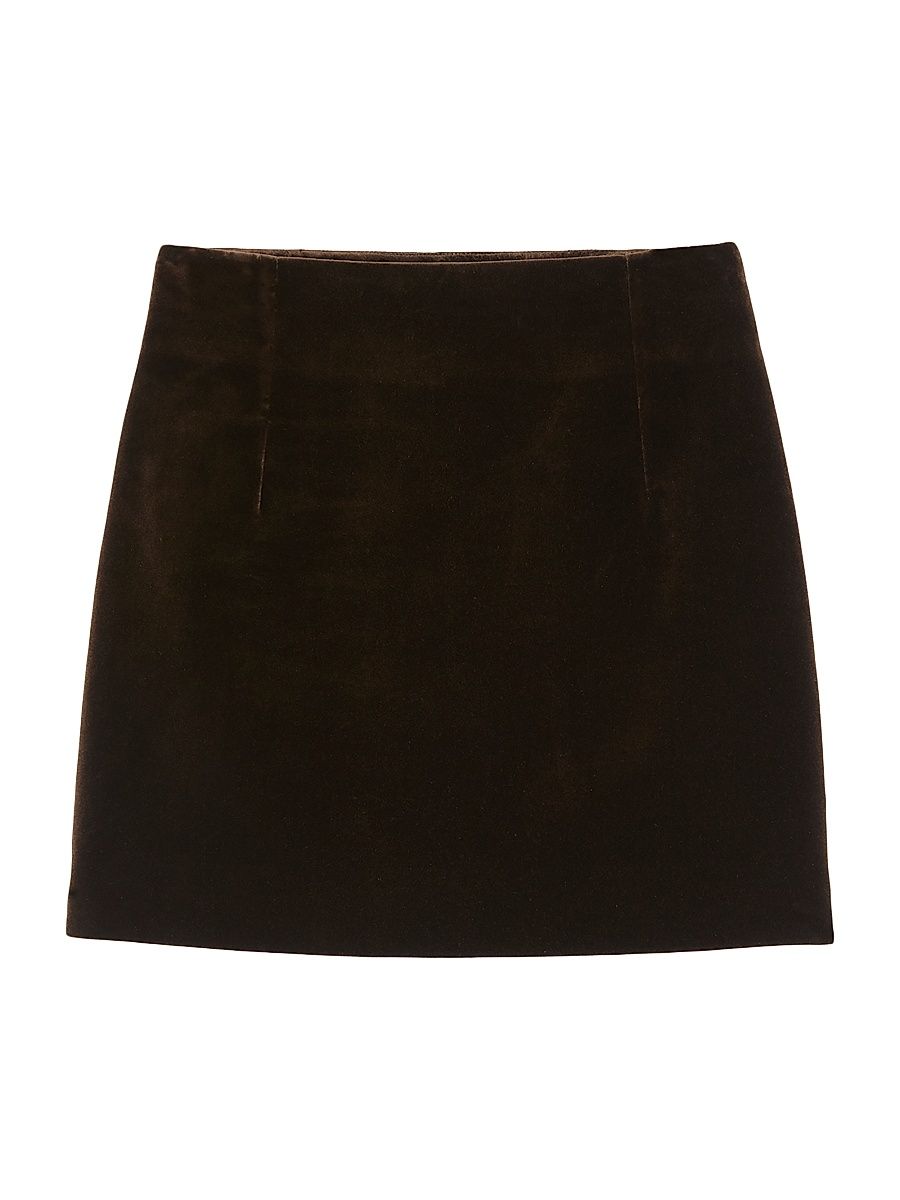 Women's Vera Velvet Miniskirt - Brown - Size XS