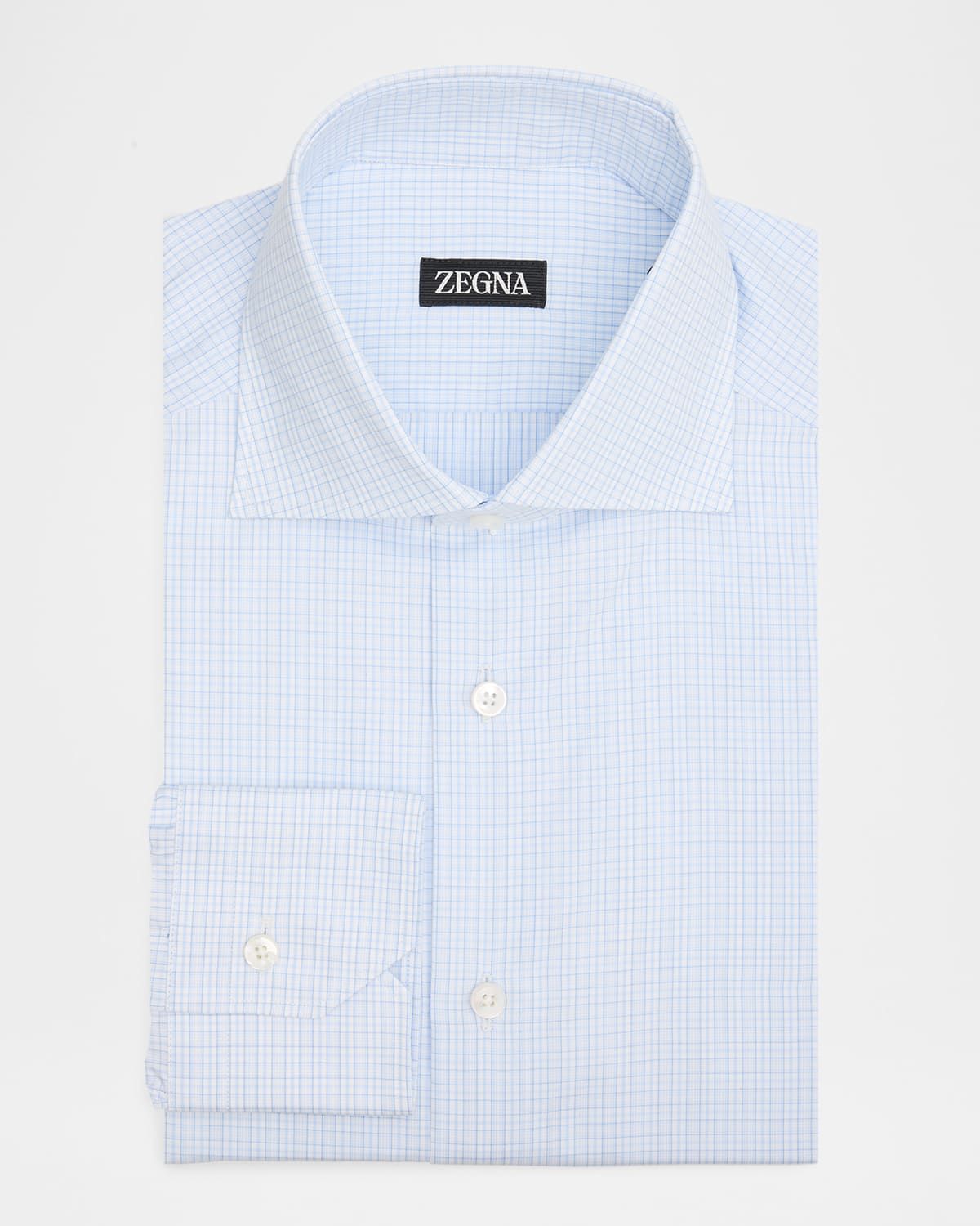 Men & apos;s Cotton Small Check Dress Shirt