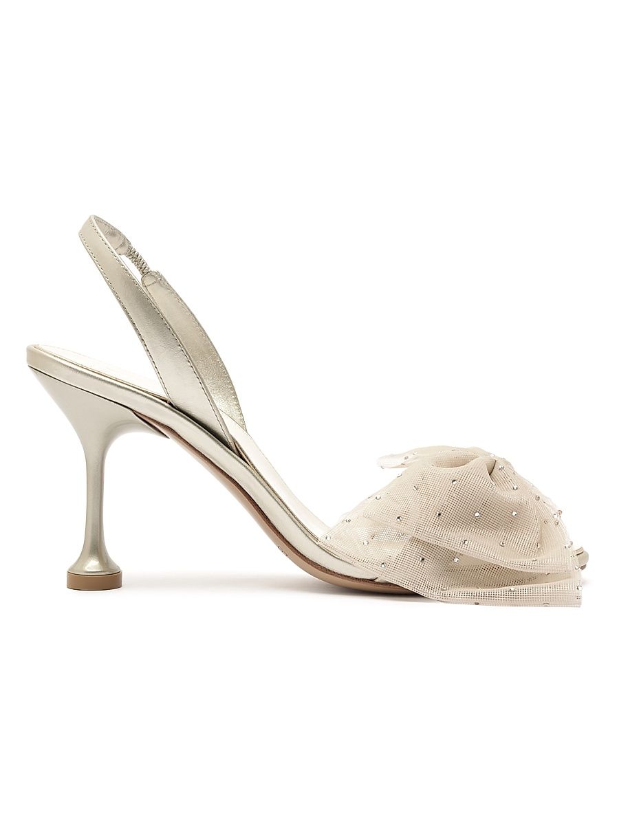 Women's Isabelle 85MM Crystals Bridal Sandals - Brut - Size 10