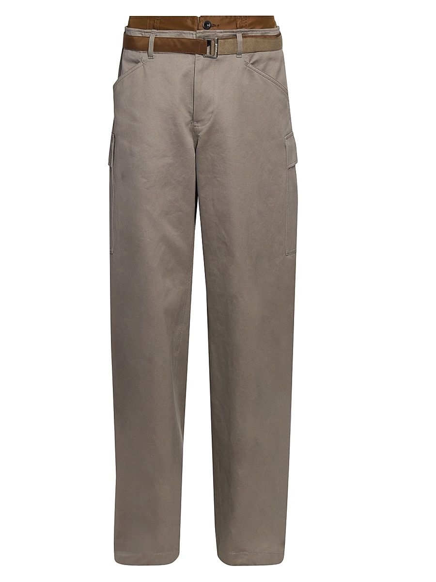 Men's Cotton Chino Nylon Twill Pants - Gray - Size XL