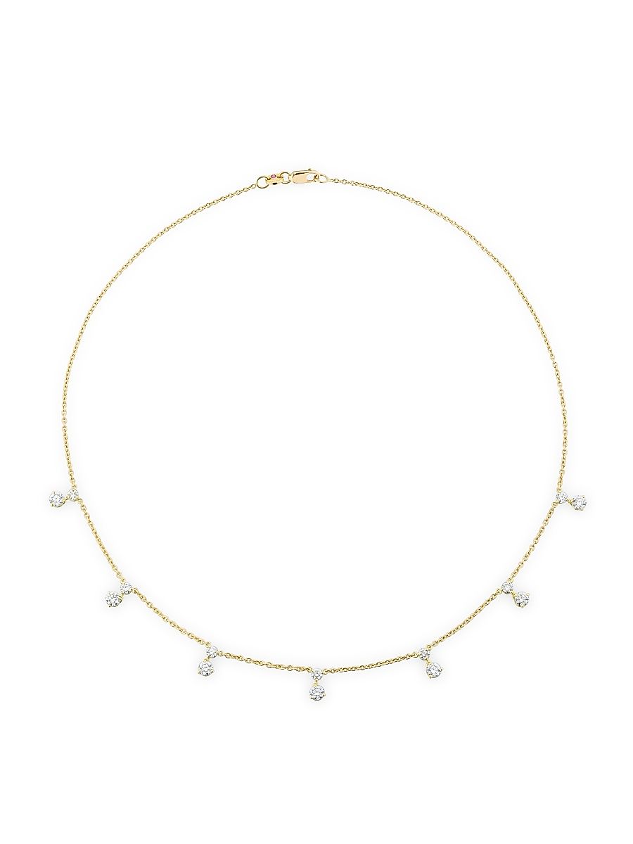 Women's Diamonds By The Inch 18K Yellow Gold & 1.8 TCW Diamond Station Necklace - Yellow Gold
