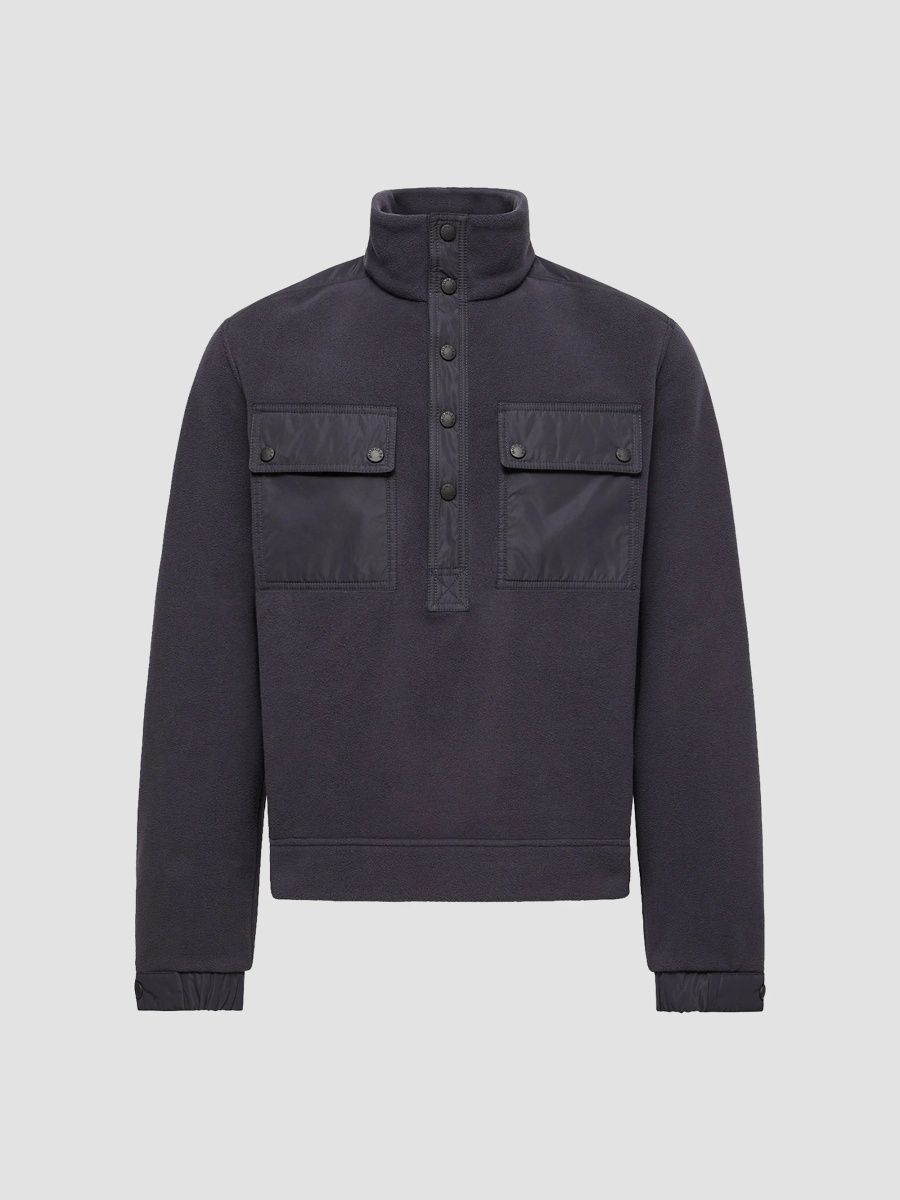 Moncler Men's Polartec Zip-Up Sweatshirt - Dark Blue - Size XXL