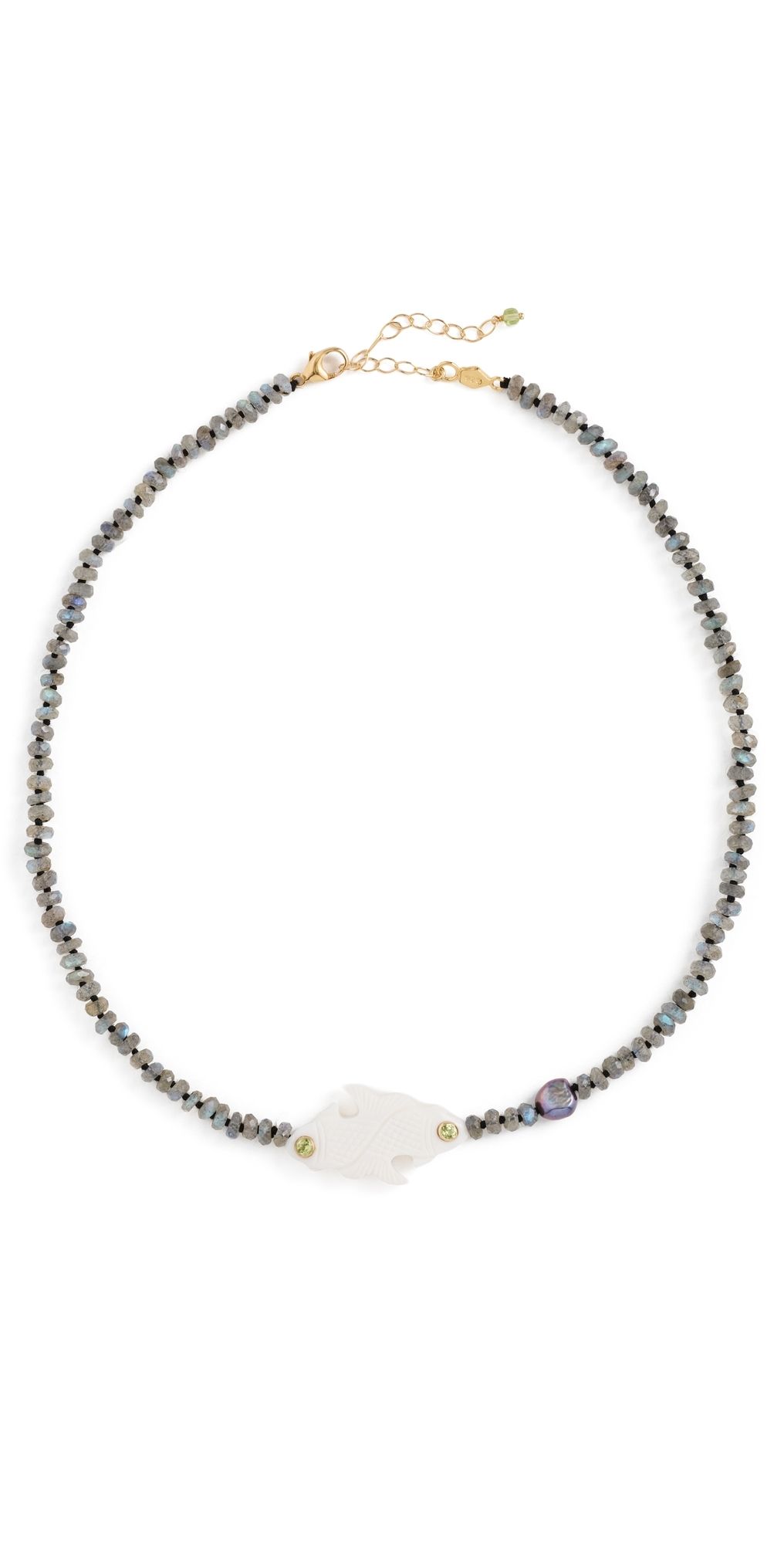 Chan Luu Carved Bone Fish Labradorite Beaded Necklace Labradorite One Size