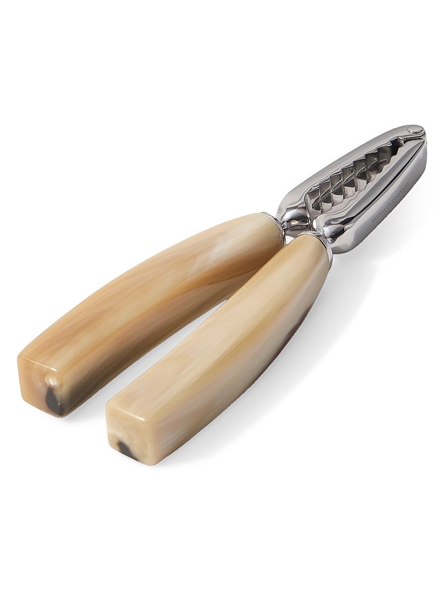 Buffalo Horn and Steel Nut Cracker - Natural Horn