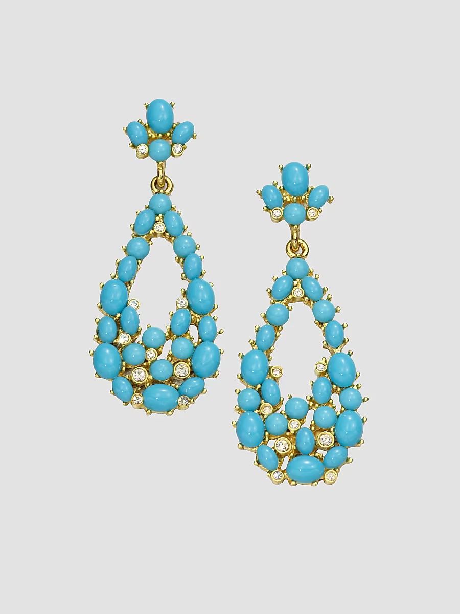 Kenneth Jay Lane Women's Turquoise Cabochon Drop Earrings - Turquoise Gold