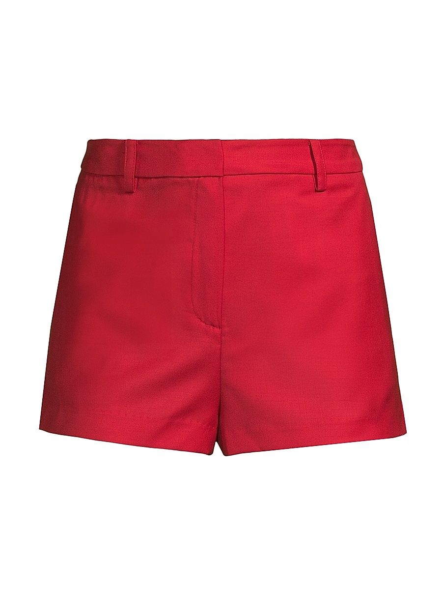 Women's Jolin Wool-Blend Tailored Shorts - Scarlet Red - Size Large