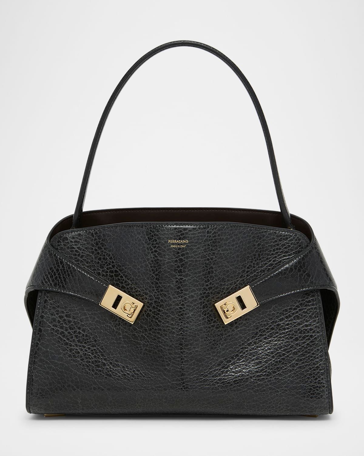 Hug Grain Leather Shoulder Bag