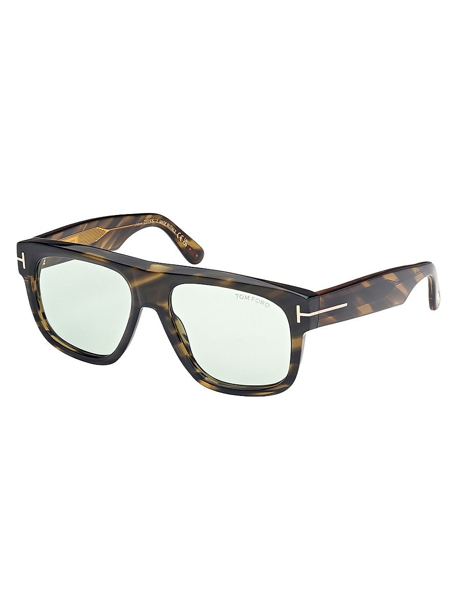Men's Icon 56MM Geometric Sunglasses - Brown Green