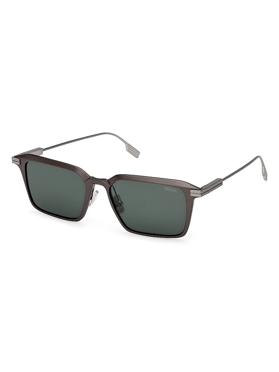 Men's 55MM Square Sunglasses - Matte Grey Green