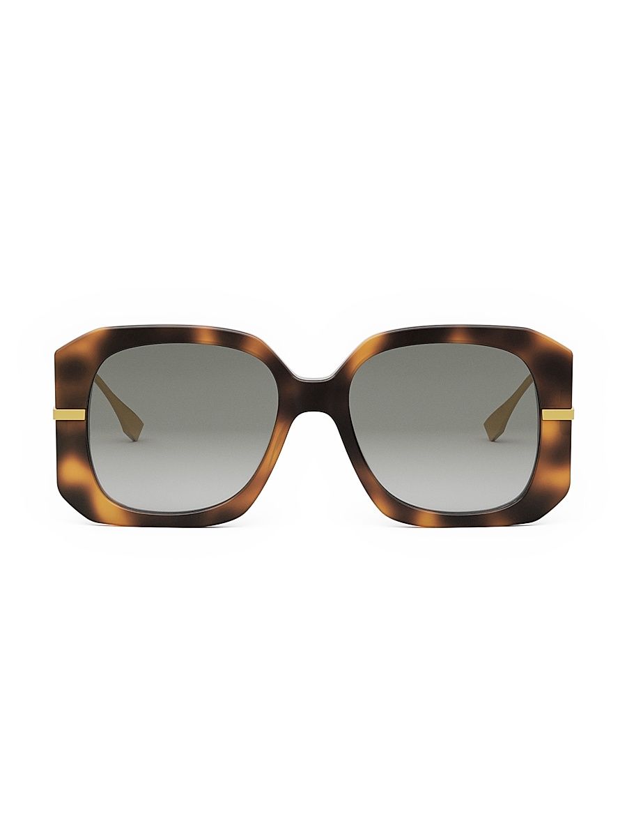 Women's Fendigraphy 55MM Geometric Sunglasses - Brown Havana Gradient
