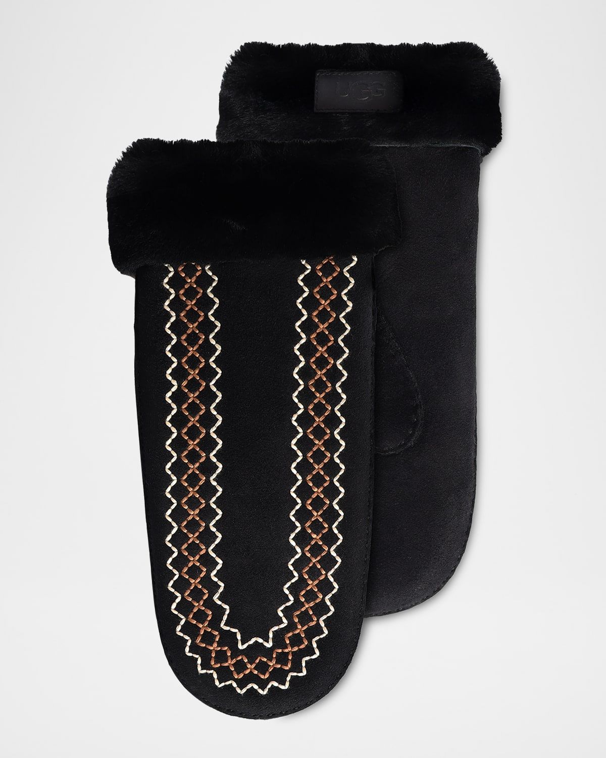 Atherson Embroidered Shearling Mittens