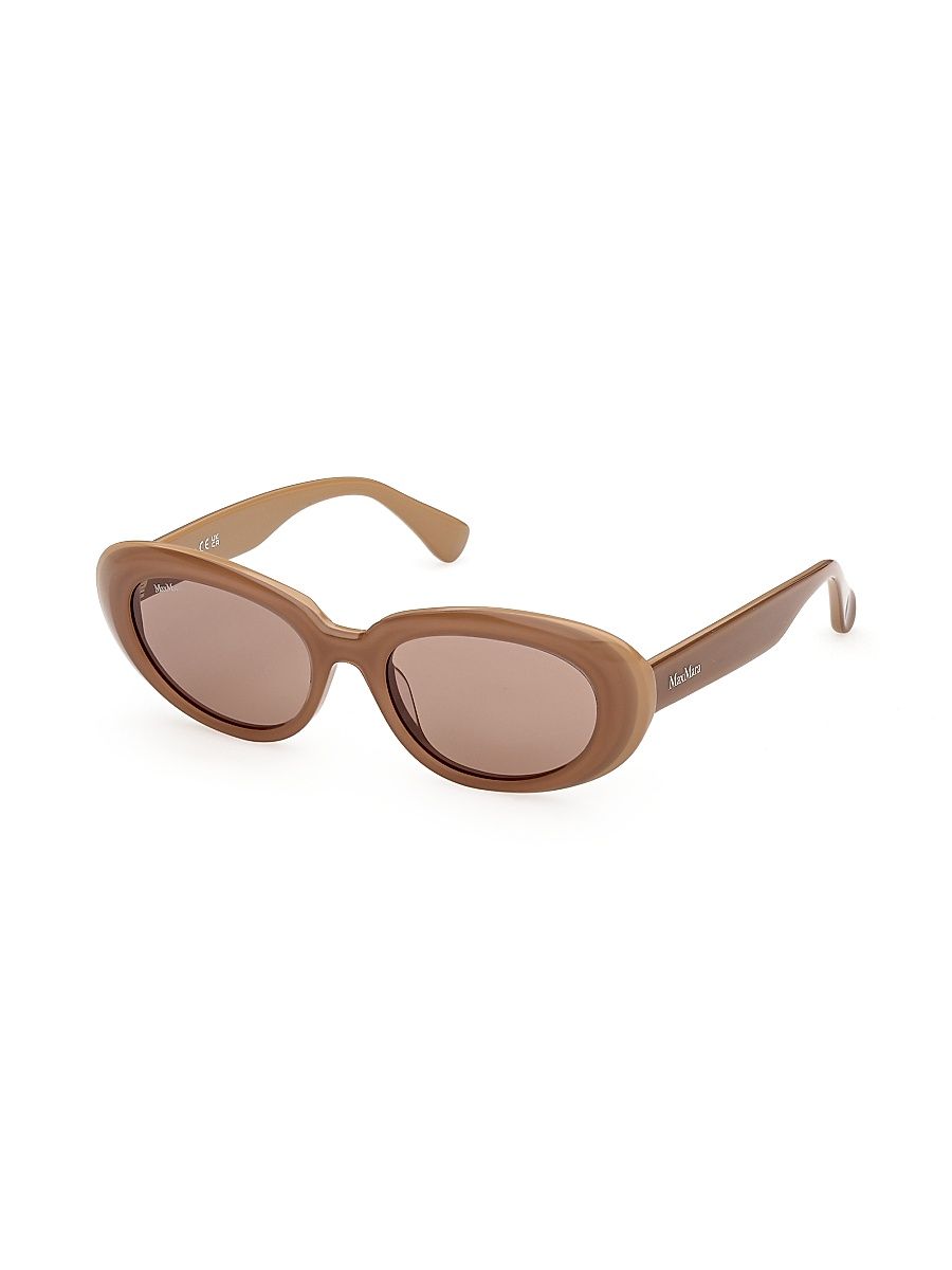 Women's 53MM Oval Sunglasses - Caramel