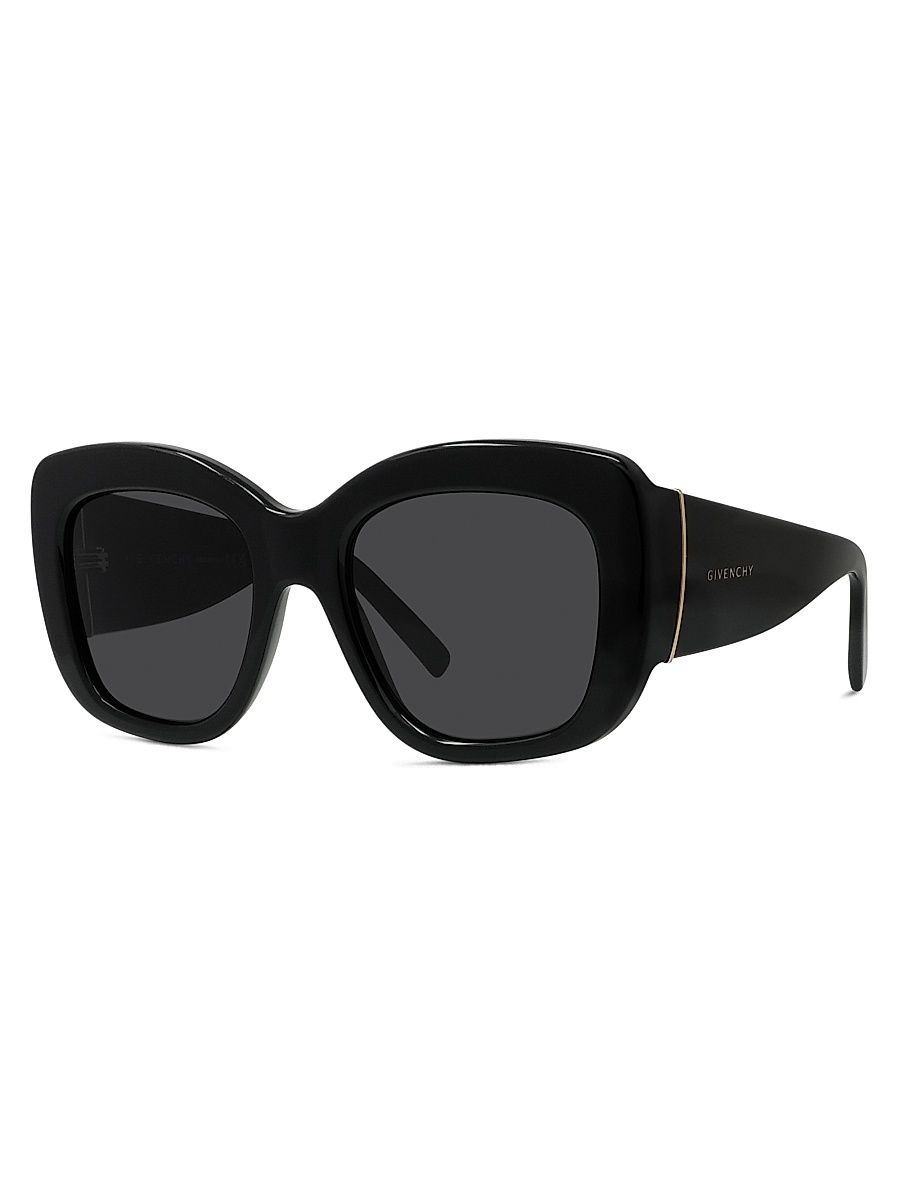 Women's Bold 53MM Butterfly Sunglasses - Shiny Black Smoke