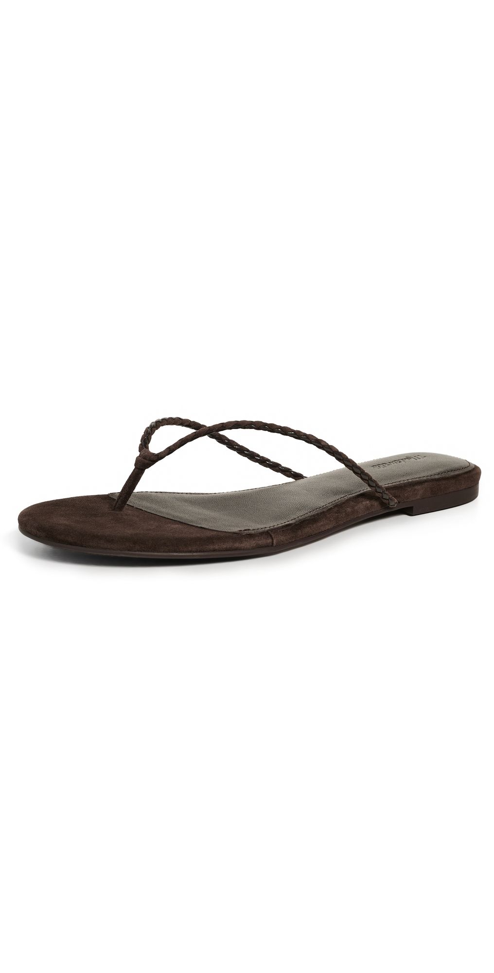 Madewell Ira Braided Thong Sandals Dark Carob 8