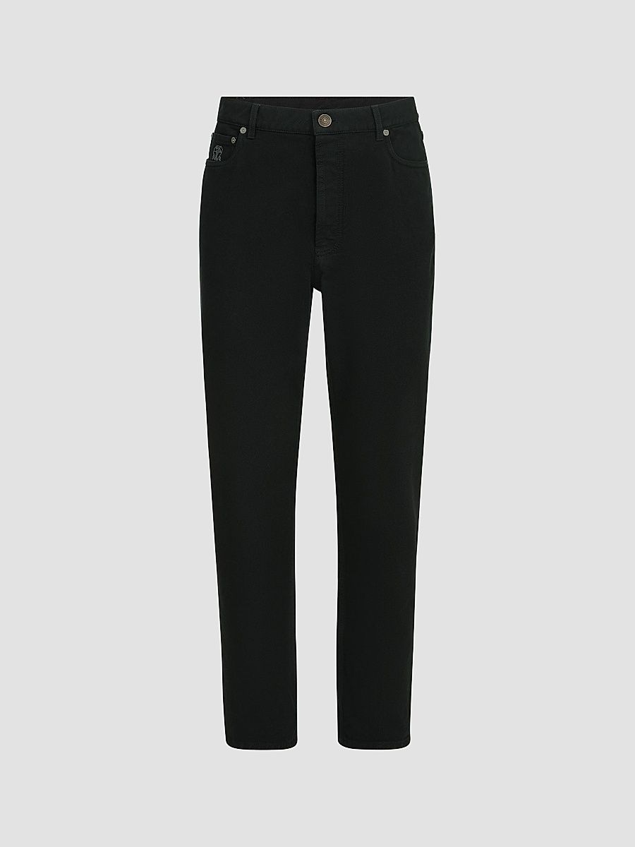 Men's Garment-Dyed Denim Iconic Fit Five-Pocket Jeans - Black - Size 52