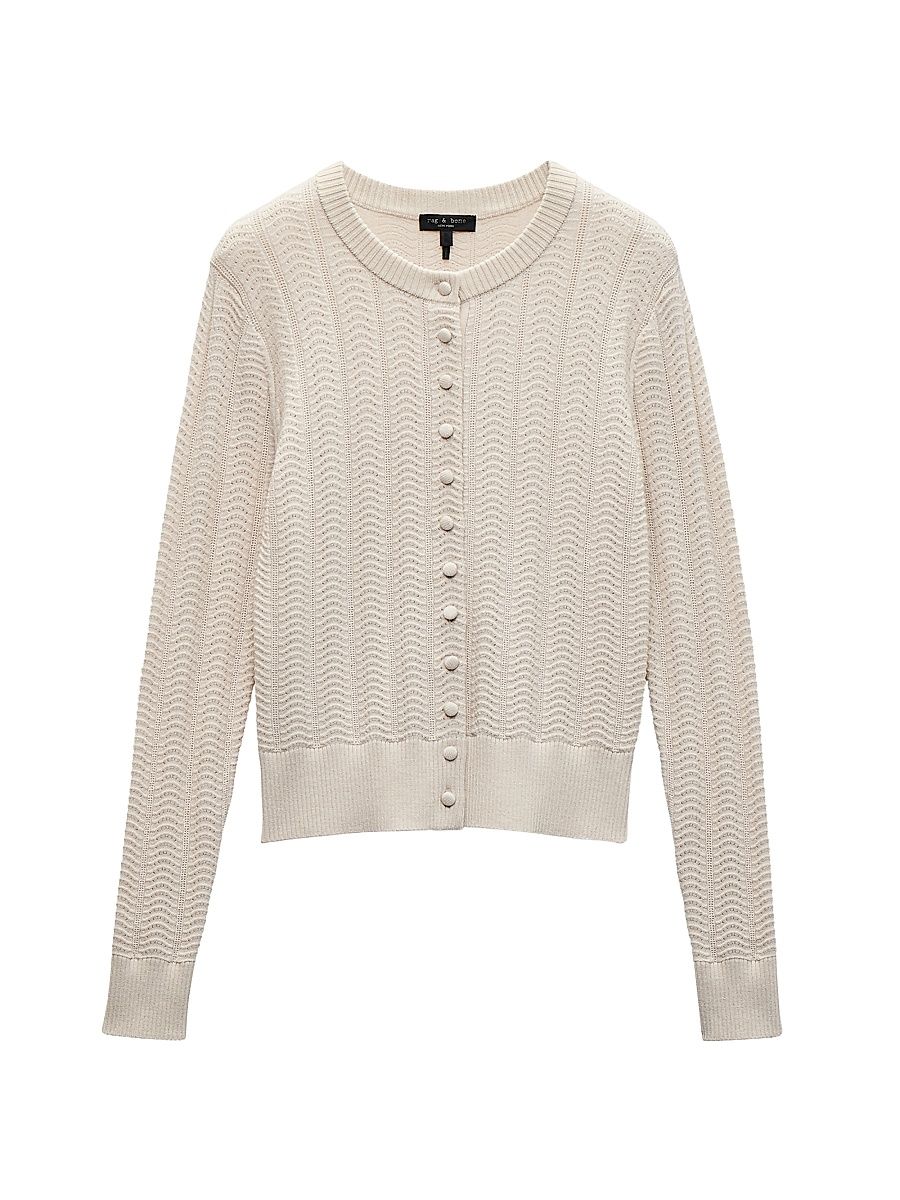 Women's Francesca Wool-Blend Cardigan - Oat Multi - Size XL