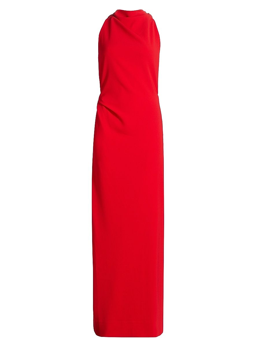 Women's Crepe Twist-Back Gown - Red - Size 12