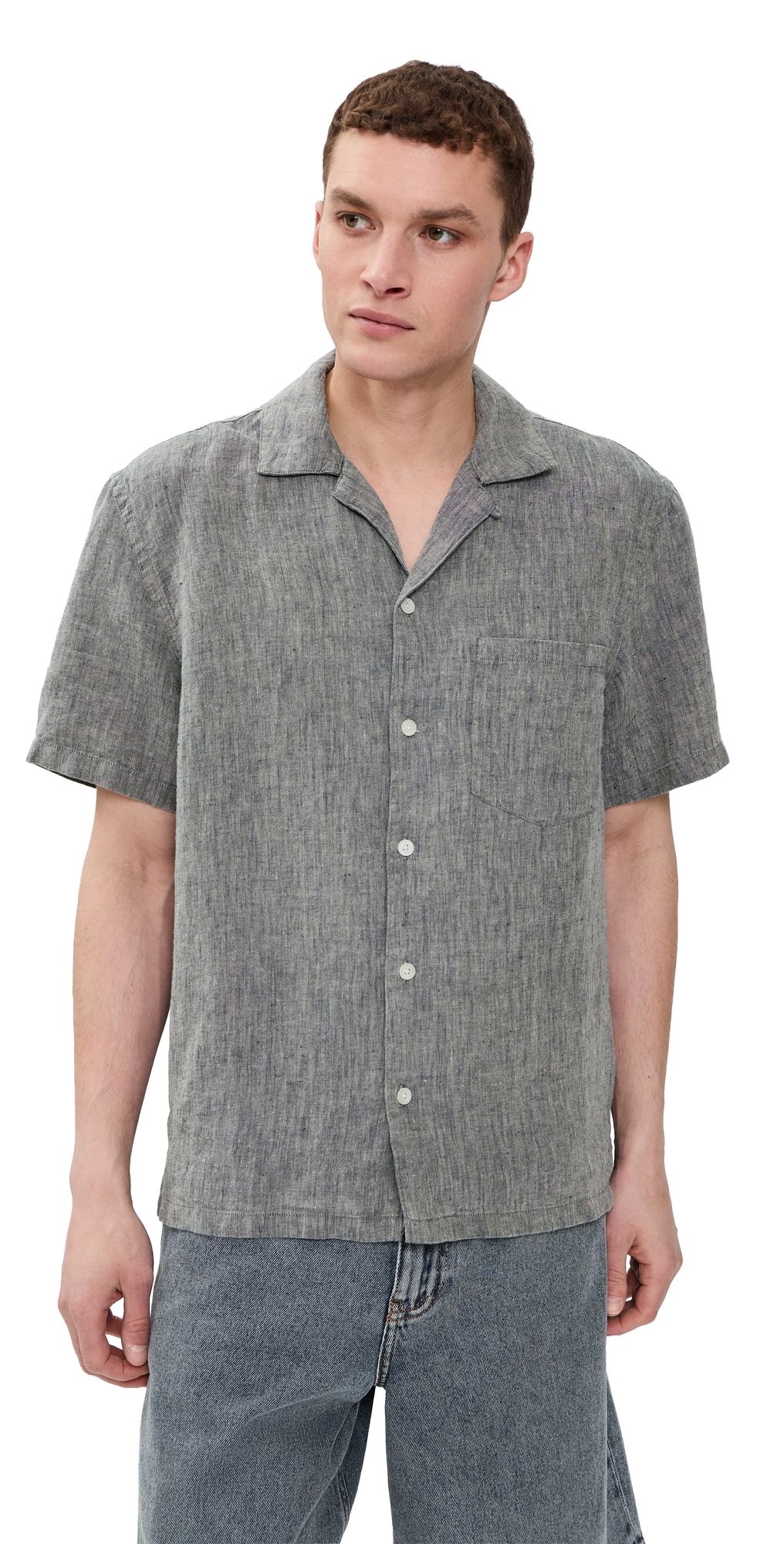 Alex Crane Linen Playa Shirt Bone L