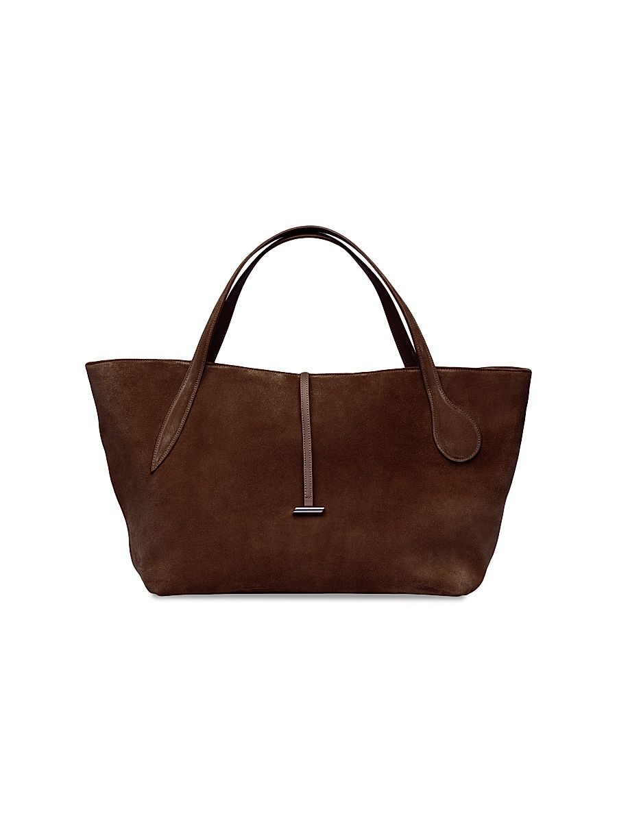 Women's Penne Suede Tote Bag - Dark Brown