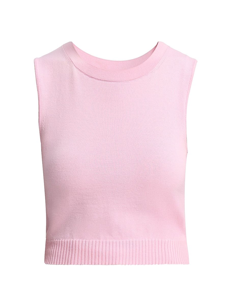 Women's Wool Knit Tank Top - Pink - Size XL
